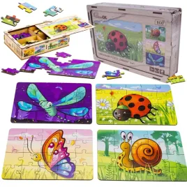 drewniane-puzzle-4w1-owady-ukladanka-zestaw-zwierzatka-biedronka-slimak