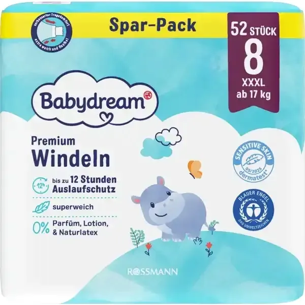 Pieluszki jednorazowe dla dzieci od 17 kg babydream xxxl 8 aż 52 szt