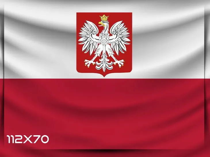 Flaga Flagi Polski z Godłem 112x70 cm Sacrum Producent