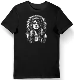 koszulka-meska-indianka-apacza-tribal-czarna-xl