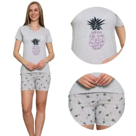 pizama-damska-krotki-rekaw-bawelna-wygodna-bawelniana-dwuczesciowa-ananas