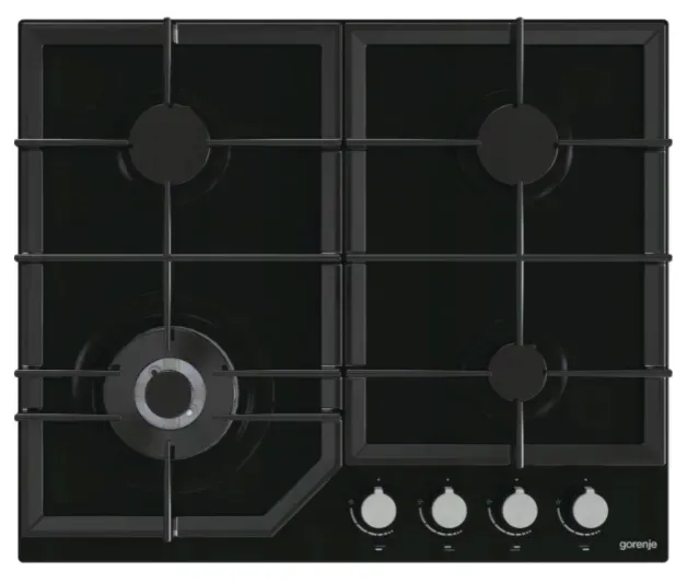 Płyta gazowa Gorenje GTW641KB 60cm czarne szkło żeliwo palnik wok DYSTR. PL