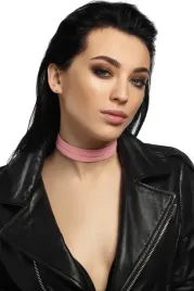 choker-z-miekkiego-zamszu-rozowy