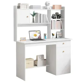 biurko-komputerowe-biale-loft-pod-laptop-komputer-skandynawski-z-7-polkami