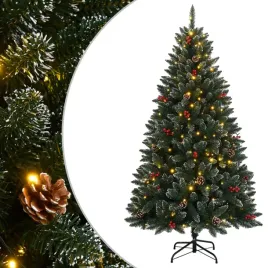 choinka-swiateczna-led-150cm-zielona-biala-pvc-363-spiczaste-koncowki