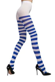 rajstopy-gladkie-nylonowe-elastyczne-w-niebiesko-biale-paski-rozmiar-s-m