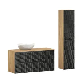 comad-ocean-black-zestaw-4-szafek-z-blatem-dab-120-cm-i-umywalka-nablatowa