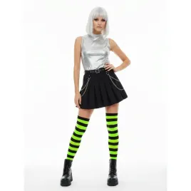 dlugie-zakolanowki-neonowo-zielono-czarne-w-paski-alternatywne-cosplay
