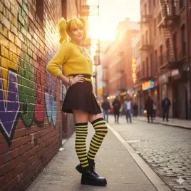 ponczochy-w-paski-czarno-zolte-or-punk-alternatywne-zakolanowki-dzianinowe