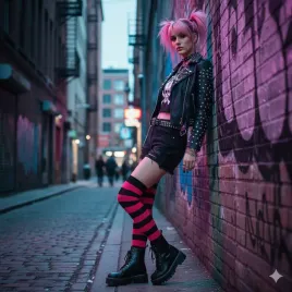 ponczochy-zakolanowki-dzianinowe-w-paski-czarno-rozowe-alternatywne-punk
