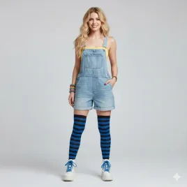 zakolanowki-w-niebiesko-czarne-paski-kolorowy-akcent-casualowej-stylowki