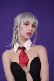 krotki-czerwony-krawat-w-groszki-damski-modny-dodatek-bez-wiazania-cosplay