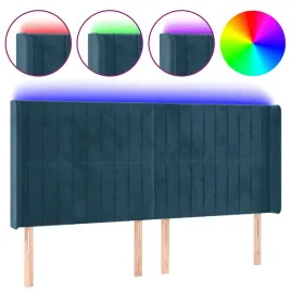 zaglowek-led-aksamit-ciemnoniebieski-163x16x118-128-cm