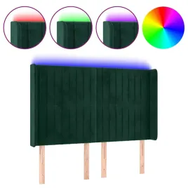 zaglowek-led-aksamit-ciemnozielony-147x16x118-128-cm