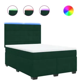 lozko-kontynentalne-z-led-190x144cm-ciemnozielone