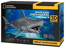 puzzle-3d-rekin-zarlacz-bialy-72el-national-geographic-ds1098h-cubic-fun