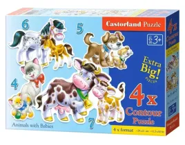 puzzle-x-4-zwierzeta-i-ich-dzieci-castorland-04218