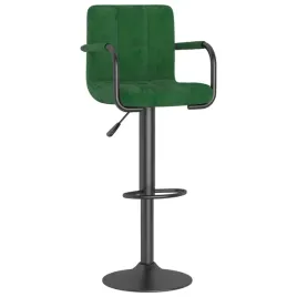stolek-barowy-obity-aksamitem-obracany-o-360-stopni-ciemnozielony-czarny