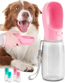 butelka-na-wode-dla-psa-dozownik-550ml-rozowa