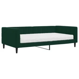 sofa-2w1-z-materacem-100x200-aksamit-ciemnozielony