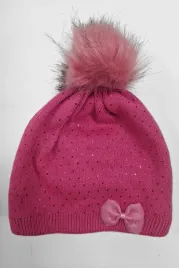 dziewczeca-czapka-z-cekinami-i-pomponem-rozowa