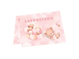 zaproszenia-rozowe-misie-z-balonikami-6-szt