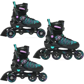rolki-wrotki-3w1-regulowane-raven-cande-black-mint-violet-31-35