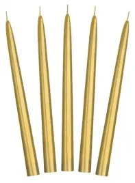 swieca-stozkowa-24cm-zlota-10szt