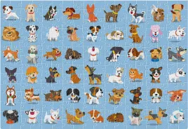 puzzle-250-ukladanka-zwierzeta-pies-psy-mops-pudel-naklejki-7-interdruk