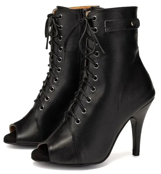 BUTY DO TAŃCA HIGH HEELS SKÓRA ULTRAFIBER  WIĄZANE 10cm 36