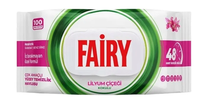 Chusteczki nawilżane wiskoza Fairy w opakowaniu 100 szt. biały