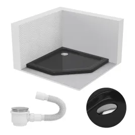 brodzik-prysznicowy-pieciokatny-90x90-slim-niski-5-cm-czarny-black-syfon