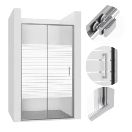 drzwi-prysznicowe-wnekowe-przesuwne-130cm-chrom-biale-pasy-walk-in-scianka