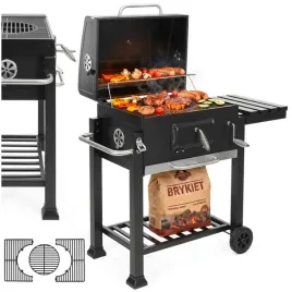 grill-weglowy-ogrodowy-z-pokrywa-termometr-ruszt-emaliowany