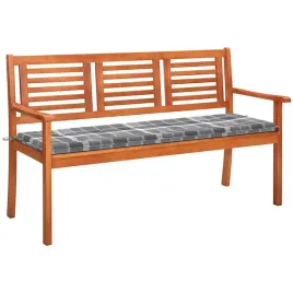 lawka-ogrodowa-eukaliptusowa-z-poduszka-150x60x89cm-szara-kratka