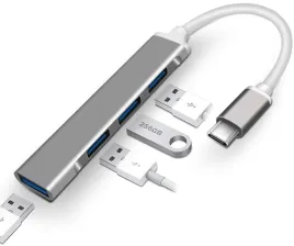 adapter-rozdzielacz-rozgaleznik-slim-hub-3-0-usb-c-na-4x-usb-szary