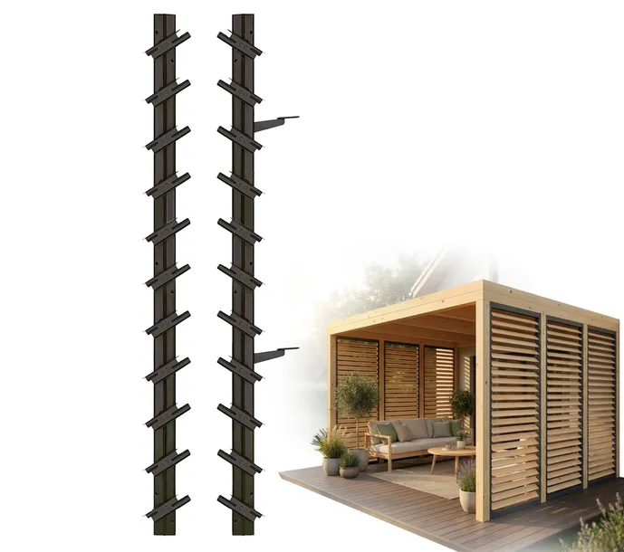 RUCHOME DESECZKI MECHANIZM SHUTTERS BRĄZ ŻALUZJE TARASOWE STALOWE 100CM
