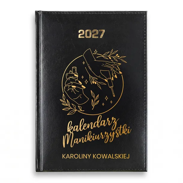 Kalendarz Książkowy 2027 dla Manikiurzystki Stylistki Paznokci +IMIĘ GRAWER