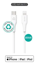 estuff-infinite-kabel-usb-c-do-lightning-mfi-1m-bialy-recyklat-super-miekki