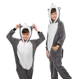 pizama-onesie-kigurumi-kostium-przebranie-szary-husky-dzieci-115-125cm