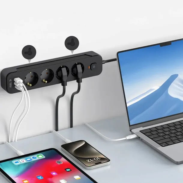 tech-protect-przedluzacz-power-socket-pcl4x3-2xusb-1xusb-c-200m-black-kod-producenta-pc4-power-socket-3-usb-stan-nowy