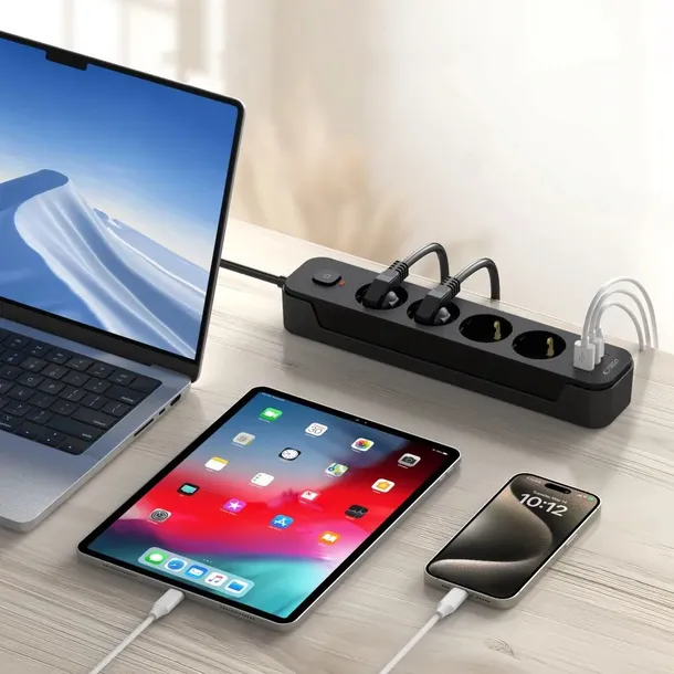 tech-protect-przedluzacz-power-socket-pcl4x3-2xusb-1xusb-c-200m-black-stan-nowy
