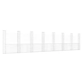 gabion-ogrodowy-srebrny-860x20x200cm-zelazo-8-slupkow