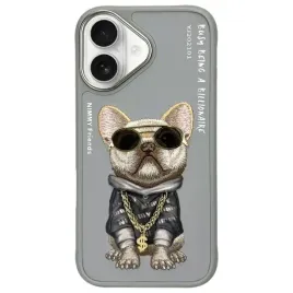 nimmy-etui-iphone-16-6-1-szary-gray-glasses-cool-dog