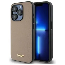etui-dkny-grained-metal-logo-magsafe-na-iphone-15-pro-max-bezowe