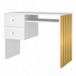 biurko-klara-2s-premium-kosmetyczne-biale-mat-zlote-lamele-100cm-lewe-prawe