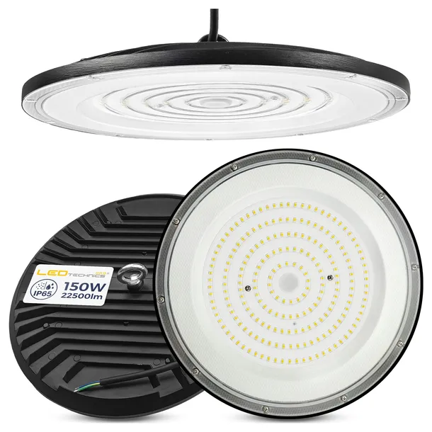 Lampa Wisząca Przemysłowa Hermetyczna LED UFO IP65 HighBay 150W 22500lm