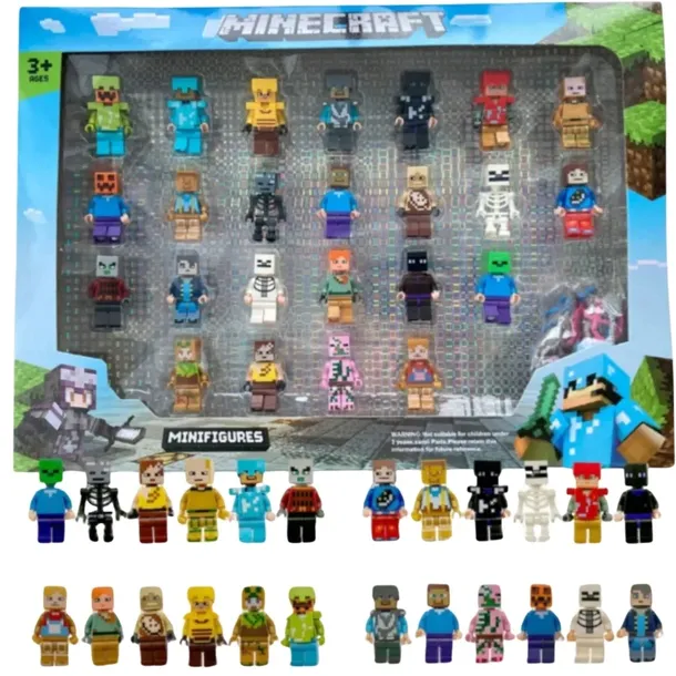 Minecraft FIGURKI Klocki MINI 24 SZT + AKCESORIA DUŻY ZESTAW Zabawki