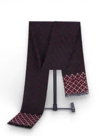 elegancki-czarny-szalik-meski-180-30-cm-klasyczny-bordowy-wzor