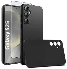etui-do-samsung-s25-case-gumowe-czarne-matowe-silikon-slim-szklo-9h